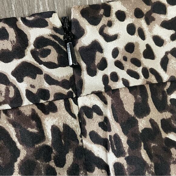 BEBE Y2K MOB WIFE SATIN BUBBLE HEM ANIMAL PRINT PARTY MINI SKIRT BROWN 10 - Picture 6 of 7